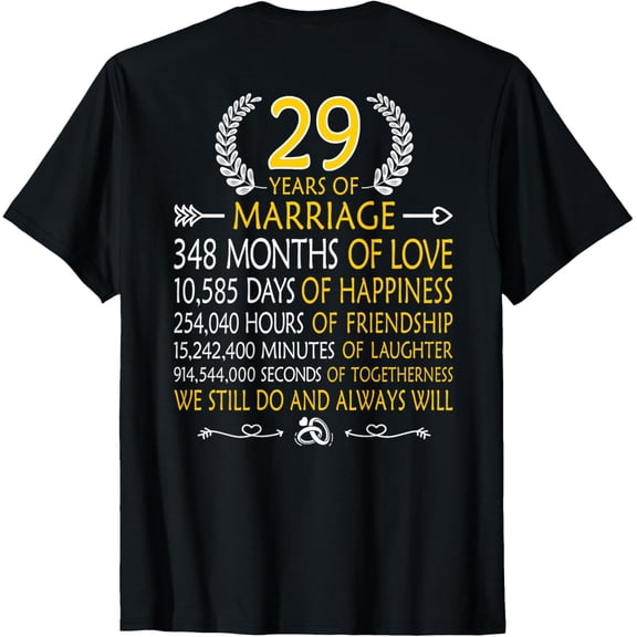 29 Years Of Marriage We Still Do - 29th Wedding Anniversary T-ShirtMen and women, Black T-shirt, size: Extra large S-4XL