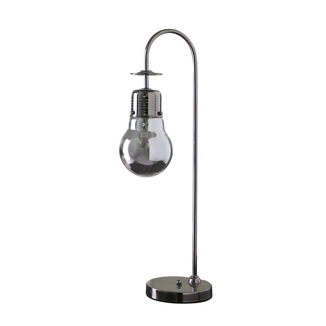29" Black Metal Vintage Streetlight Desk Lamp with Exposed Bulb