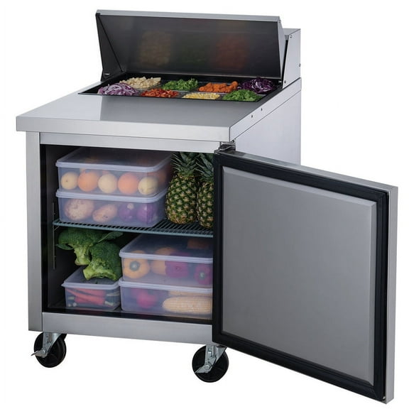 29 in. Single Door Sandwich Prep Table Commercial Stainless Steel Refrigerator 6.56 ft. cu.