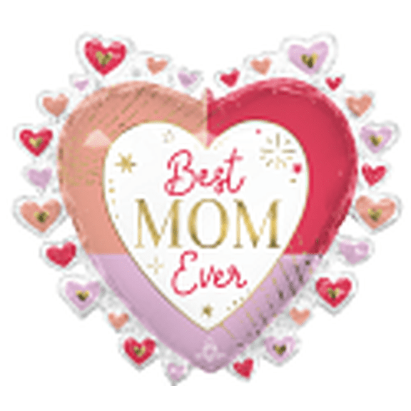 LRG SHP XL CLRFUL BEST MOM EVER HRTS