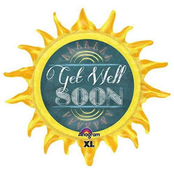 29 inch Chalkboard Sun Get Well Foil Mylar Balloon - Party Supplies Decorations