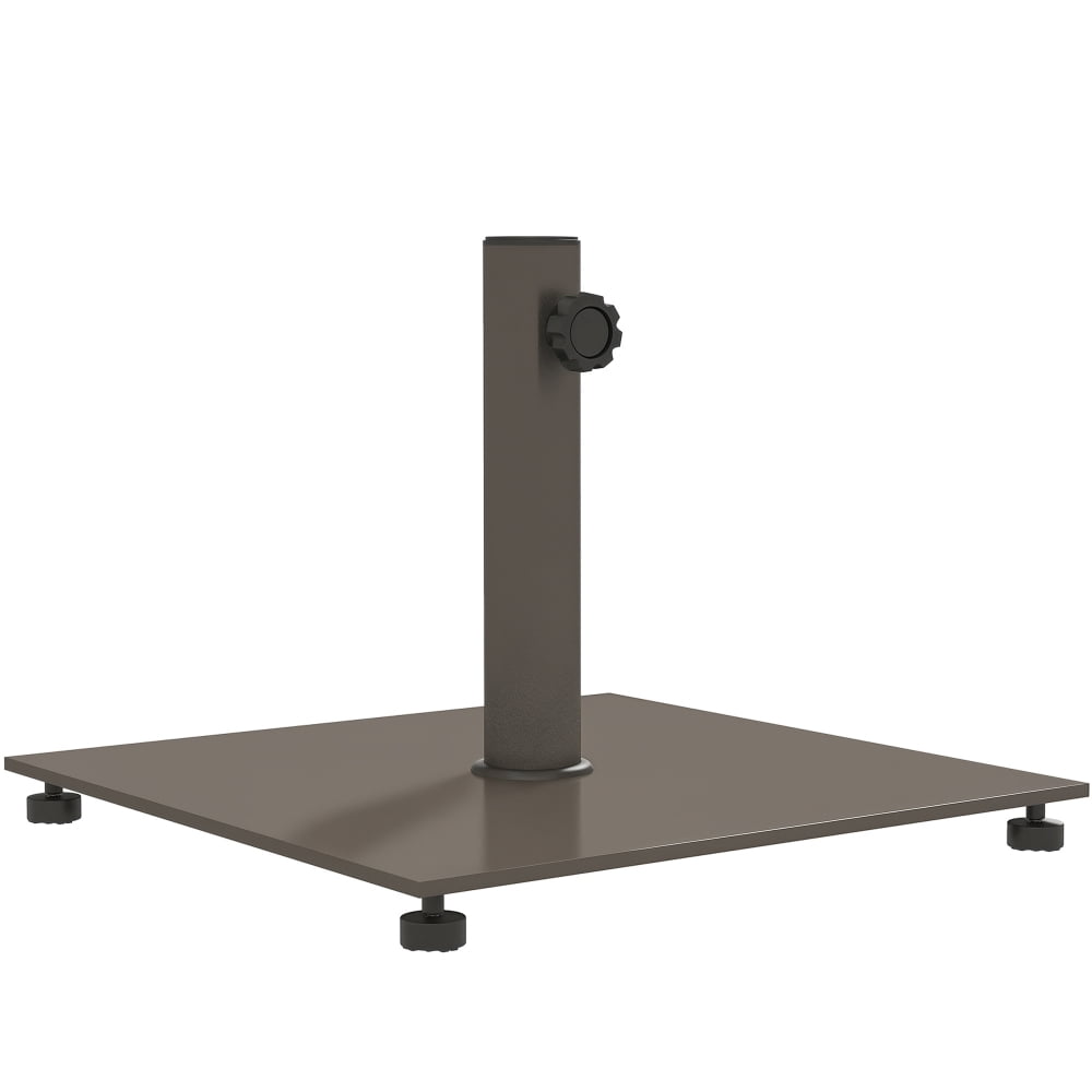 29 lb Heavy Duty Metal Patio Umbrella Base Square Outdoor Umbrella Stand Brown