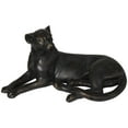 thumbnail image 1 of 29" x 13" Black Polyresin Laying Leopard Sculpture, by DecMode, 1 of 11
