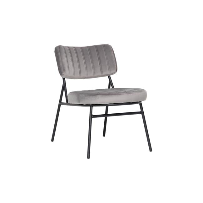 Elegant Fossil Grey Velvet Accent Chair with Metal Frame