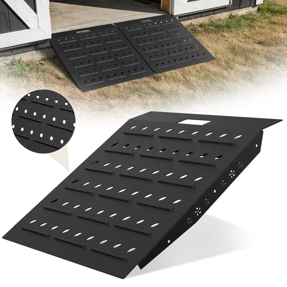 29"x 24" Shed Ramp, Velvet Black Loading Ramp for Riding Mower Loading Dock Ramp, 1 PC 800 LB Capacity