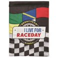 thumbnail image 1 of 29 x 42 in. Double Applique Checkered Race Day Polyester Garden Flag - Large, 1 of 1