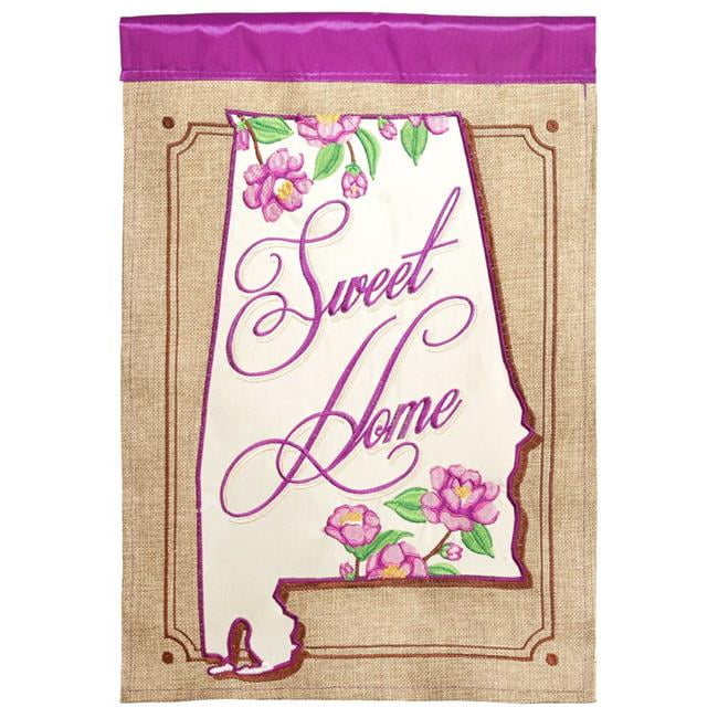 Large Multicolor Burlap Sweet Home Alabama Garden Flag