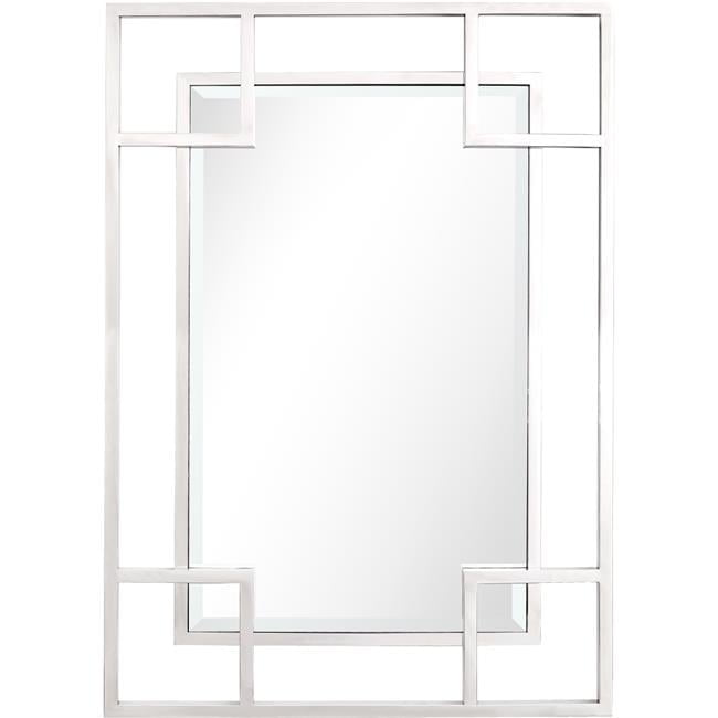 Sophisticated Kinney 47" Silver Stainless Steel Wall Mirror