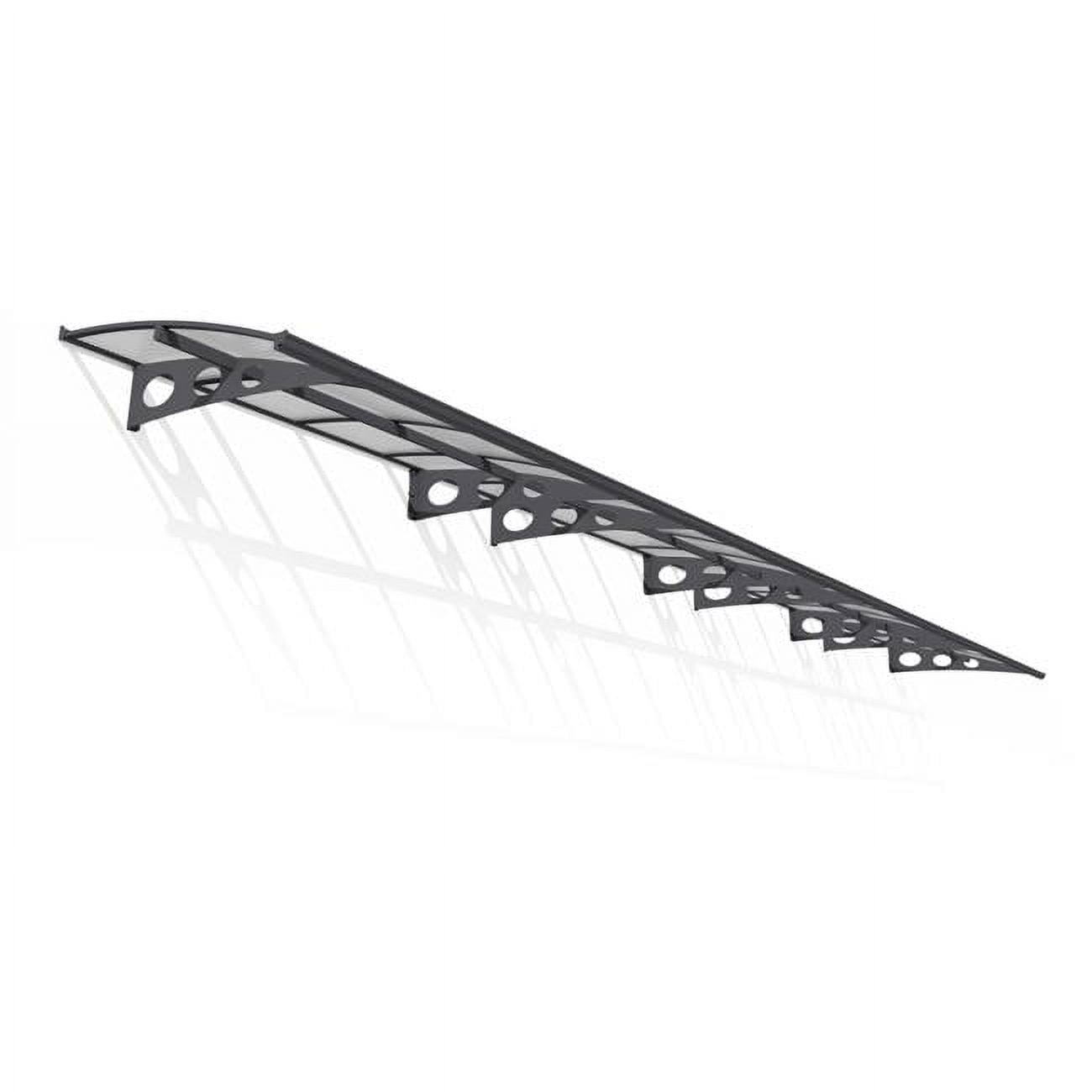 Herald Gray and Clear Polycarbonate Fixed Door Awning