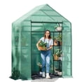thumbnail image 1 of 29 x 56 x 75" Walk-in Greenhouse - Thicken PE Cover & Heavy Duty Frame. Durable 3-Tier 4-Shelf Plant House for Patio, Backyard, Outdoor. ESL Greenhouses, 1 of 8