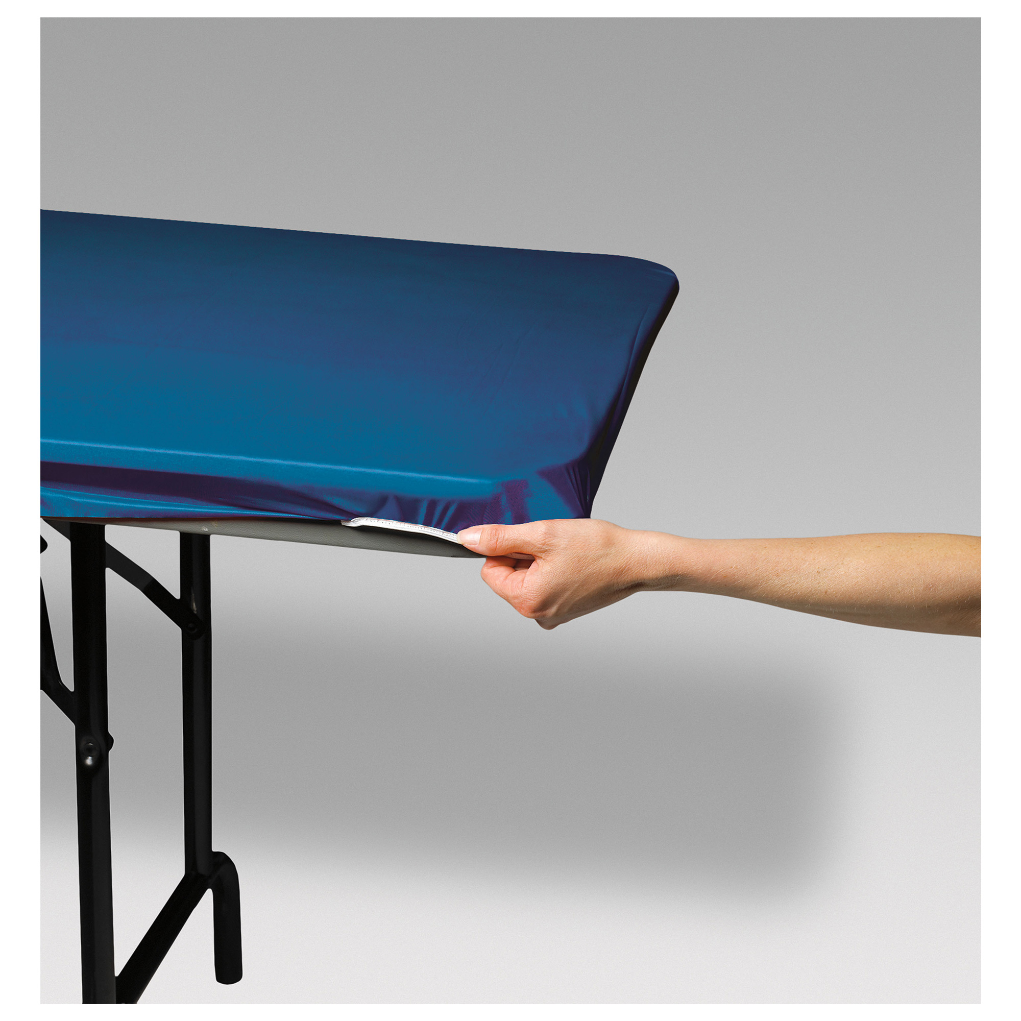 29 x 72 Plastic Stay Put Tablecover Royal Blue