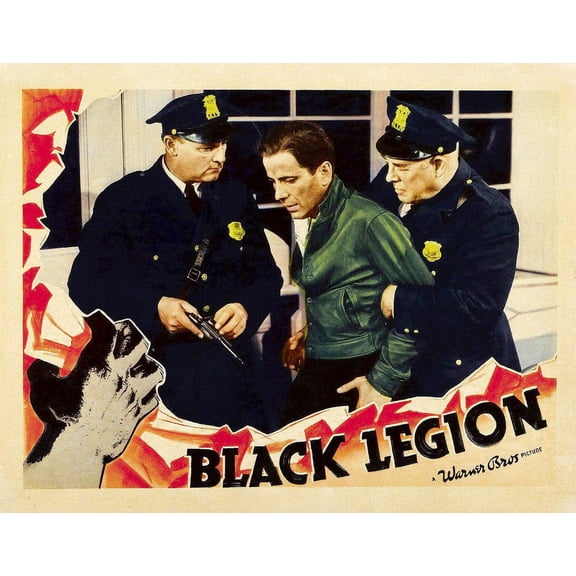 Wall Art Impressions 24"x16" Photographic Quality Poster: Humphrey Bogart - Black Legion Legione nera 1937 film [Photo Paper]
