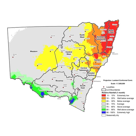 29"x24" Climate Map - NSW Seasonal Conditions Summary May 2017 Rainfall Laminated