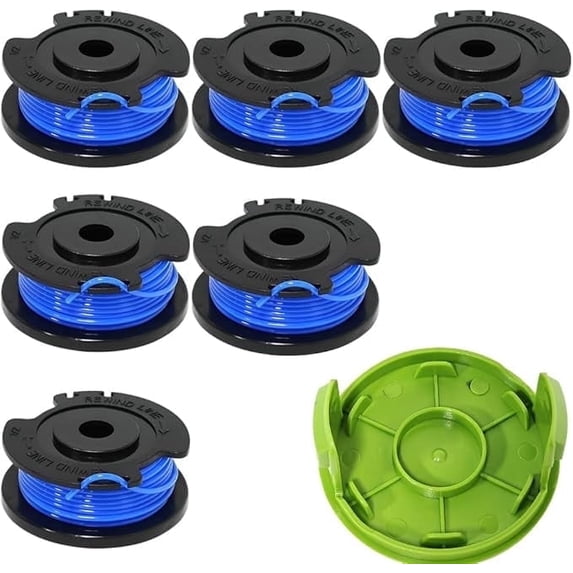 0.065" 6-Pack 29092, 29252,Single Line, Auto-Feed Replacement String Trimmer Line Spool for Greenworks Weed Eater String Models ST24B215,2100302,21342,21302,21262,21312,2100302,21602,21242,21282