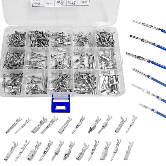 290Pcs Car Electrical Wire Terminal Pins Kit 1/1.5/1.8/2.2/2.8/3.5mm Connector