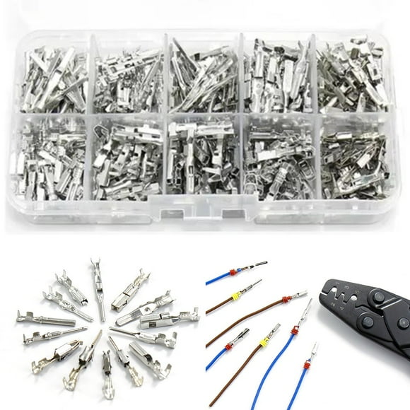290Pcs Connector Pins Terminal Car Electrical Wire Terminal Tool 1/1.5/1.8/2.2/2.8mm 12V Seals Automotive Motorcycle Connector Removal Male Female Crimp Pins Non-Insulated Plug Kit