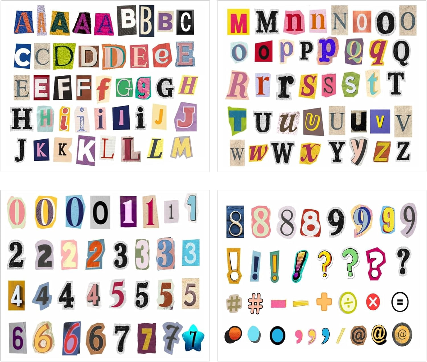 290pcs Magazine Letter Stickers Alphabet Number Stickers for Scrapbooking Supplies, Photo Album, Water Bottle, Gift Box, DIY Crafts, Junk Journal, Door Classroom Decoration(letter290)