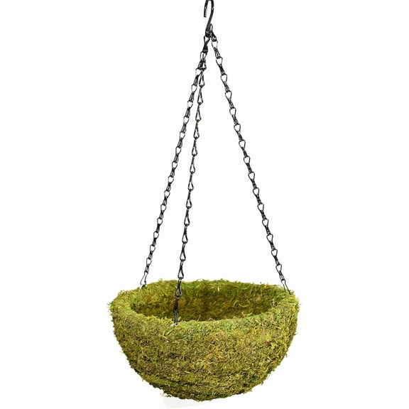 (29202) MossWeave Hanging Basket - Round, Fresh Green, Small (12.5 Diameter)"