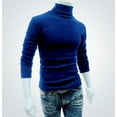 294 New Foreign Trade Men‘s Solid Color Tshirt High Collar Long Sleeve