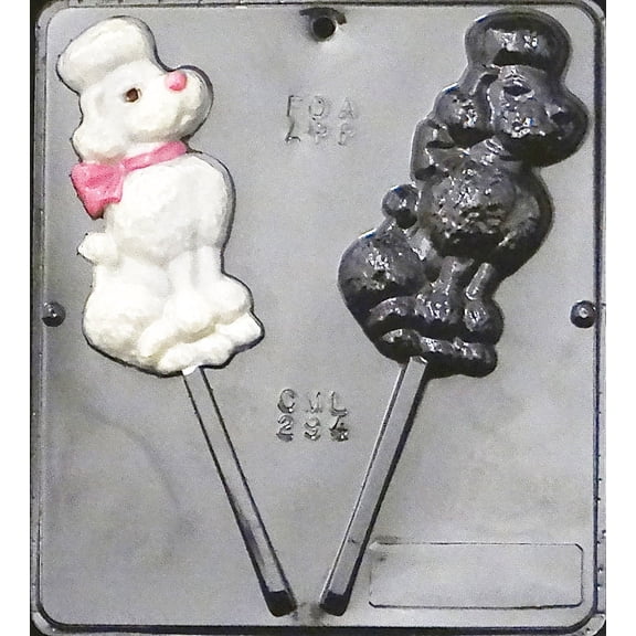 294 Poodle Lollipop Chocolate Candy Mold