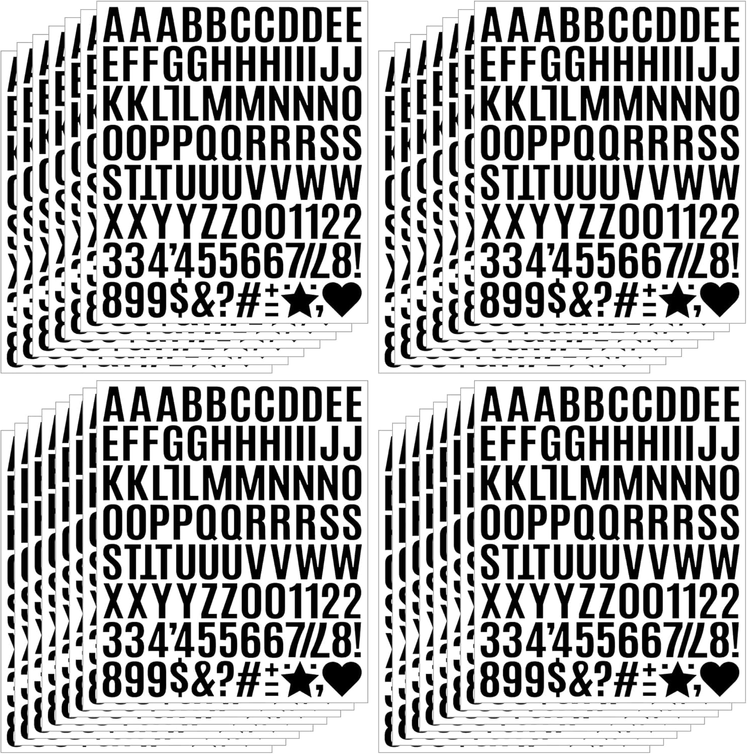 2940 PCS Letter Stickers 30 Sheet Small Mailbox Numbers and Letters,Self-Adhesive Vinyl Waterproof Alphabet Stickers for Mailbox Window Door Sign Poster Bulletin Board Classroom Decor(Black,1 Inch)