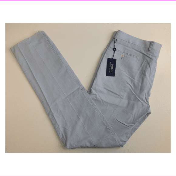 $295 POLO RALPH LAUREN Men's Tailored Pants, Blue/White, Size 38
