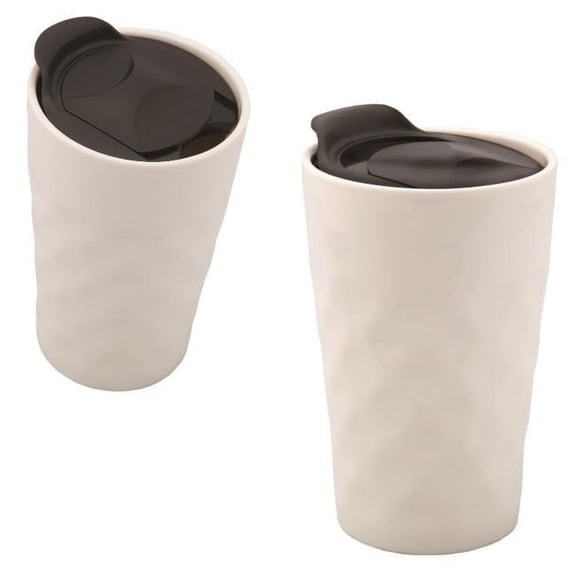 295 ml 10 oz / Golf Ball Dimpled Mug - White