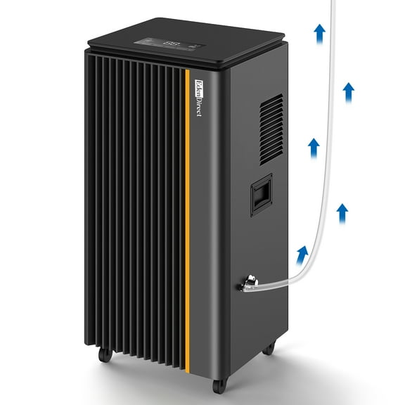296 pt. 8000 sq. ft. Commercial Dehumidifier with Pump, Drain Hose, Dehumidifier for Garage in Black