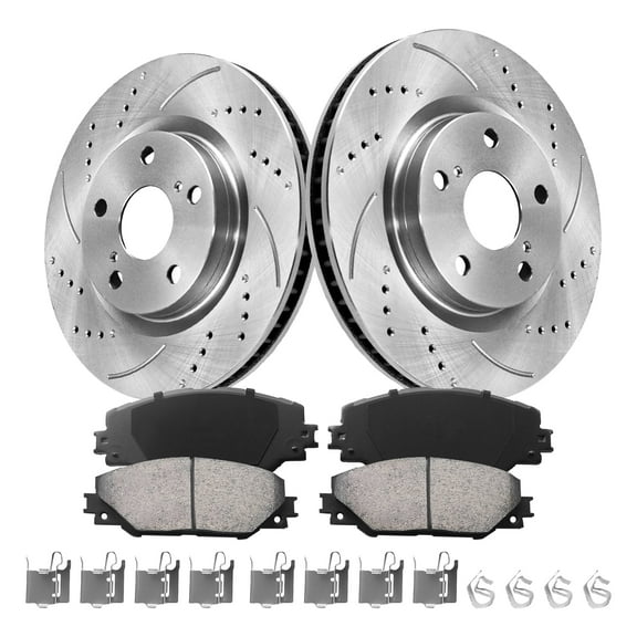 296mm Front Brake Rotor Ceramic Pad Kit for Toyota RAV4 2006-2018 Mirai 2016-2020 Matrix 2009-2013 Pontiac Vibe 2009-2010
