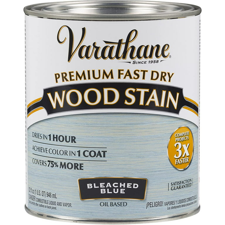 297425 Premium Fast Dry Wood Stain, Bleached Blue, 32 oz 