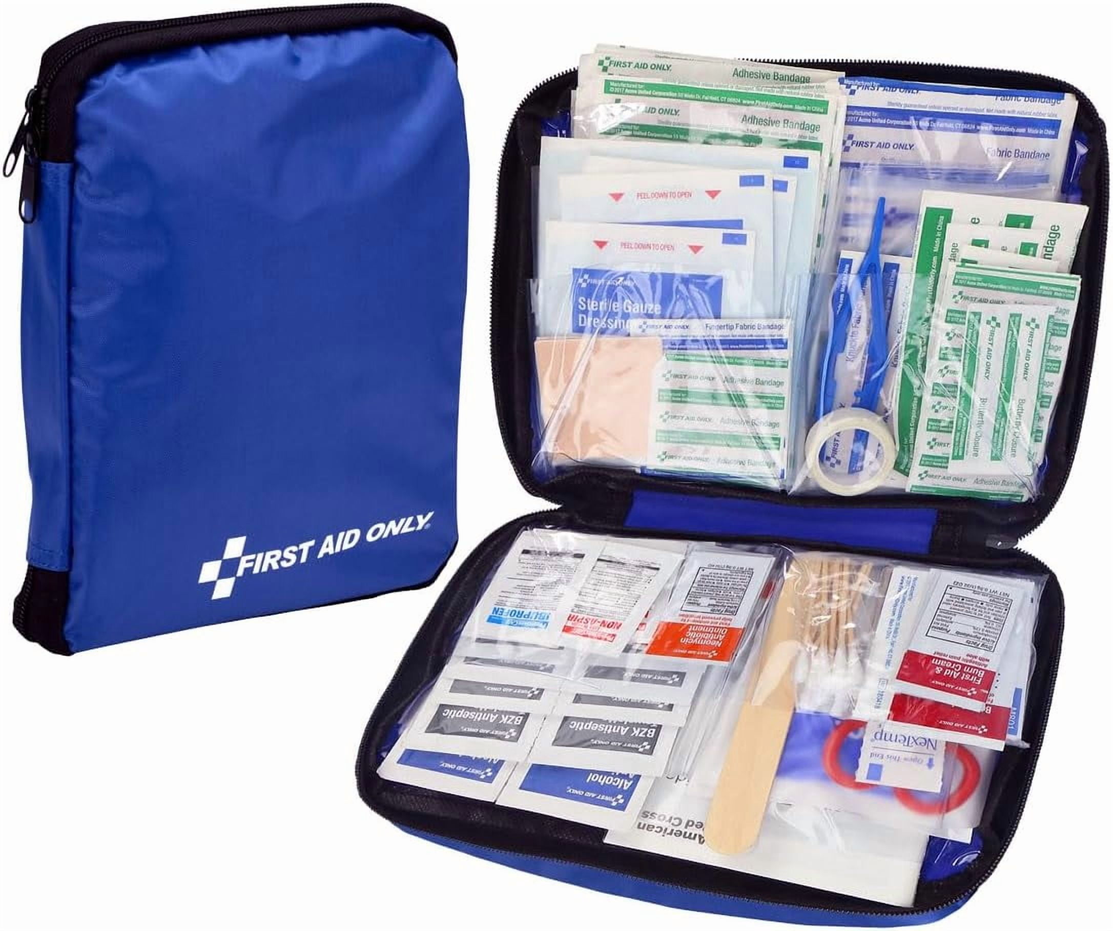 298 Piece All-Purpose Emergency First Aid Kit for Home, Office, Car, Apartment, Dorm, and Camping, Travel-Friendly Compact Pouch Fits in Backpacks, Suitcases, Cabinets, Drawers