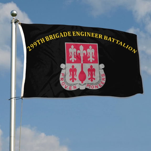 299th Brigade Engineer Battalion 4th Infantry Division US Army Flag 3x5Feet Outdoor Indoor Decoration Flag with Brass Grommets