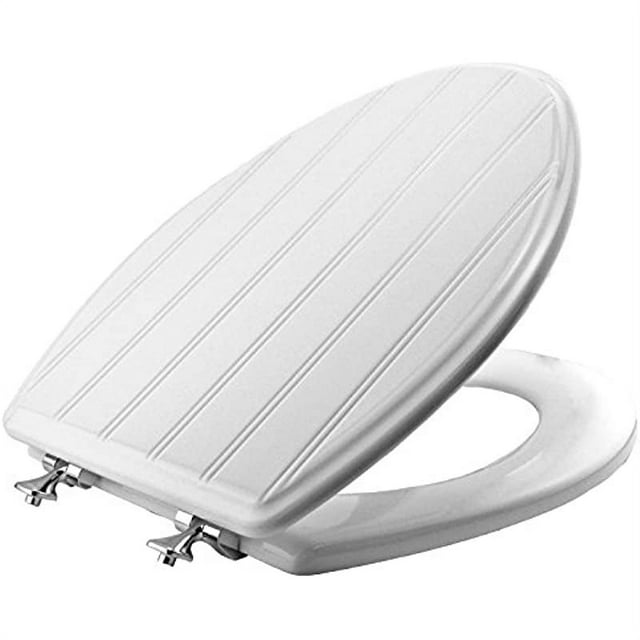 29CPA 000 Beadboard Toilet Seat with Chrome Hinges will Never Loosen