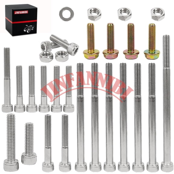 29PCS 304 Stainless Steel Engine Bolt Screw Kit for Honda XR80 XR80R XL80S Dirt Bike 1979-2004 Crankcase Clutch Exhaust