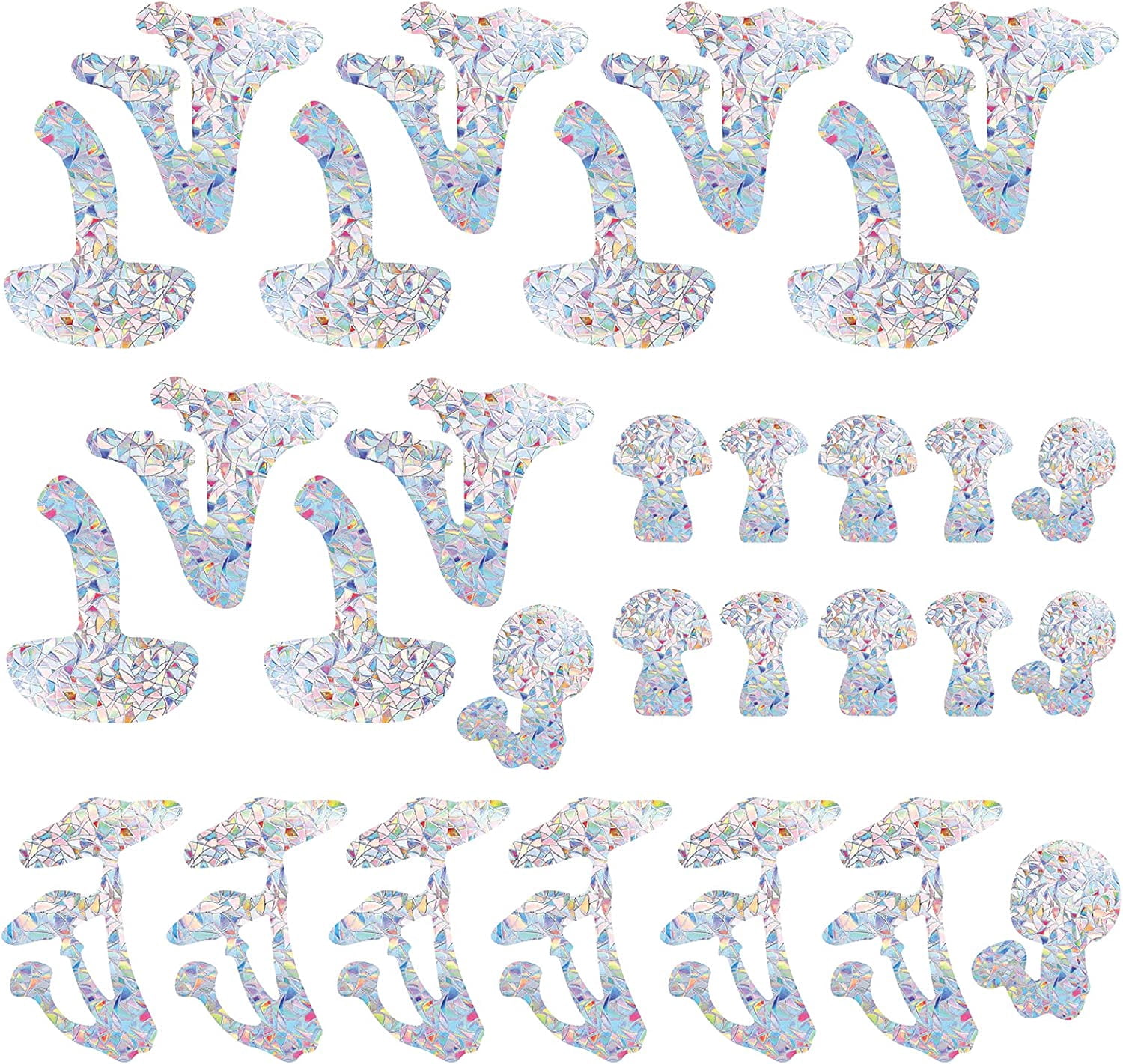 Window Decayl 29PCS Mushroom Window Clings Anti Collision Rainbow Window Glass Alert ...