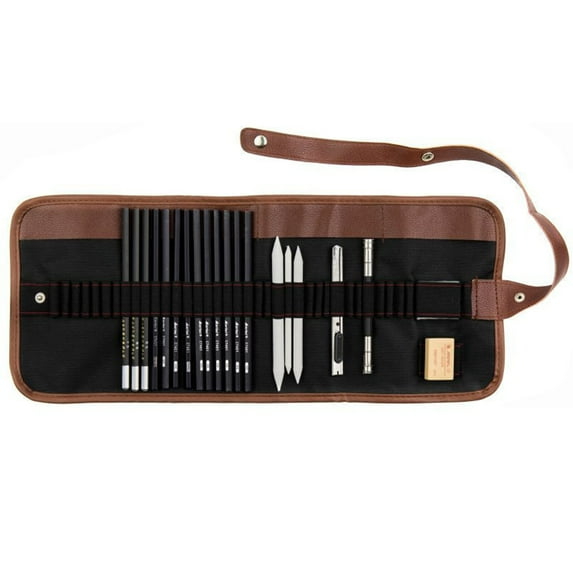 29PCS Pencil Set Drawing Sketching Charcoal Pencil Art Professional Art Supplies with Storage Pouch Bag Portrait Drawing Tool Great Gift for Adults Students Beginners And Artists