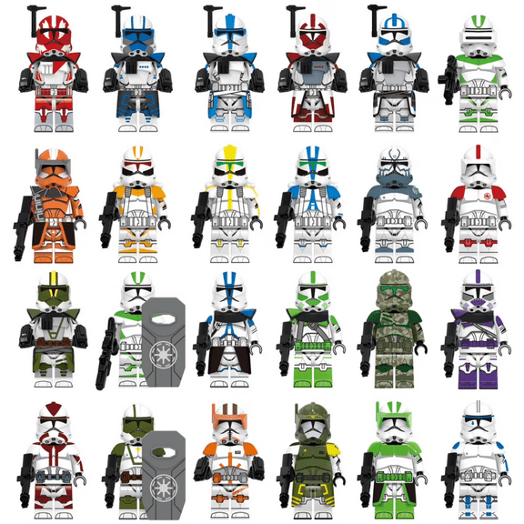 29PCS Space/Star-Wars Minifigures Set Robot Black Warrior Skywalker Clone Building Blocks, Creative Puzzle Toys for Children