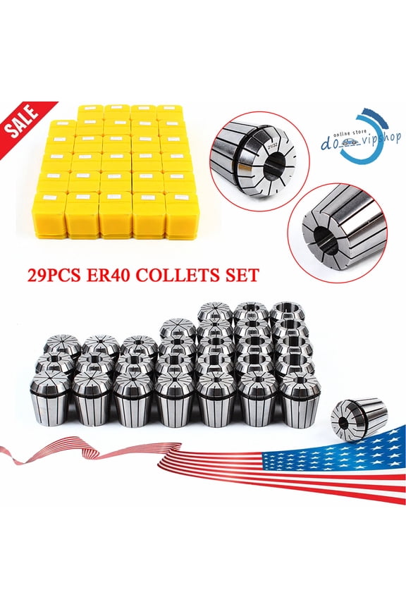 ER40 Precision Spring Collet Set for Milling Lathe CNC Chuck Bit Holder, 29 Piece