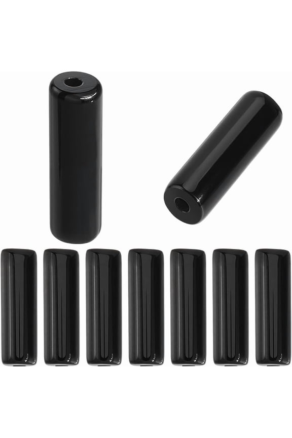 29Pcs Natural Black Onyx Tube Beads Column Stone Cylinder Agate Gemstone Opaque Smooth Polish Loose Spacer Charm Bead Bulk for Jewelry Making Earrings Bracelets Necklaces DIY Crafts Supply