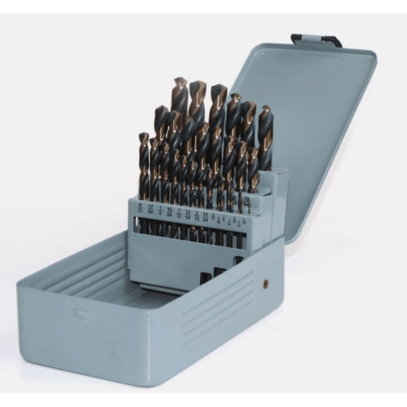 29Pcs/Set HSS Drill Bits Gold Drill Bit Set 135Tip Metric Twist Drill Bit Kit for Metal Iron Steel Alloy Copper with Storage Case