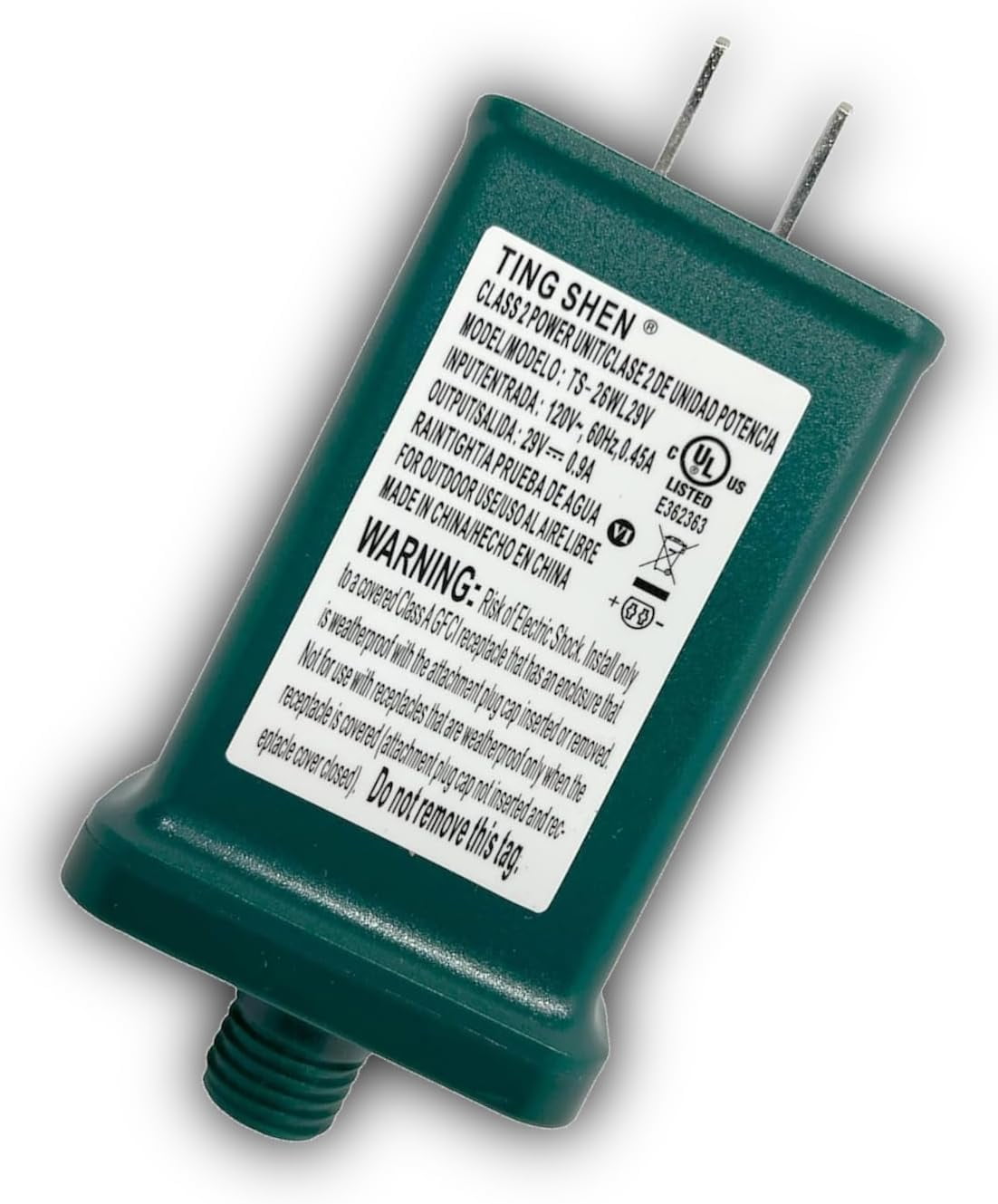 29V 0.9A Power Supply Class 2 LED Transformer LED Raintight IP44 US Plug Adapter, SeasonalUse