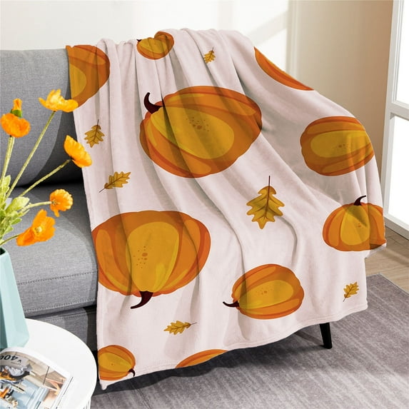 29X40 Inch Fall Throw Blanket, Halloween Pumpkin Autumn Plush Fall Decor Fleece Fuzzy Picnic Throw Blanket for Couch Sofa Chairs, Cute Holiday Blankets for Home