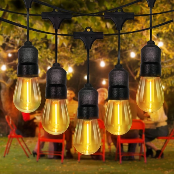 29ft Warm White Waterproof LED Outdoor String Lights for Backyard Garden Patio Gazebo