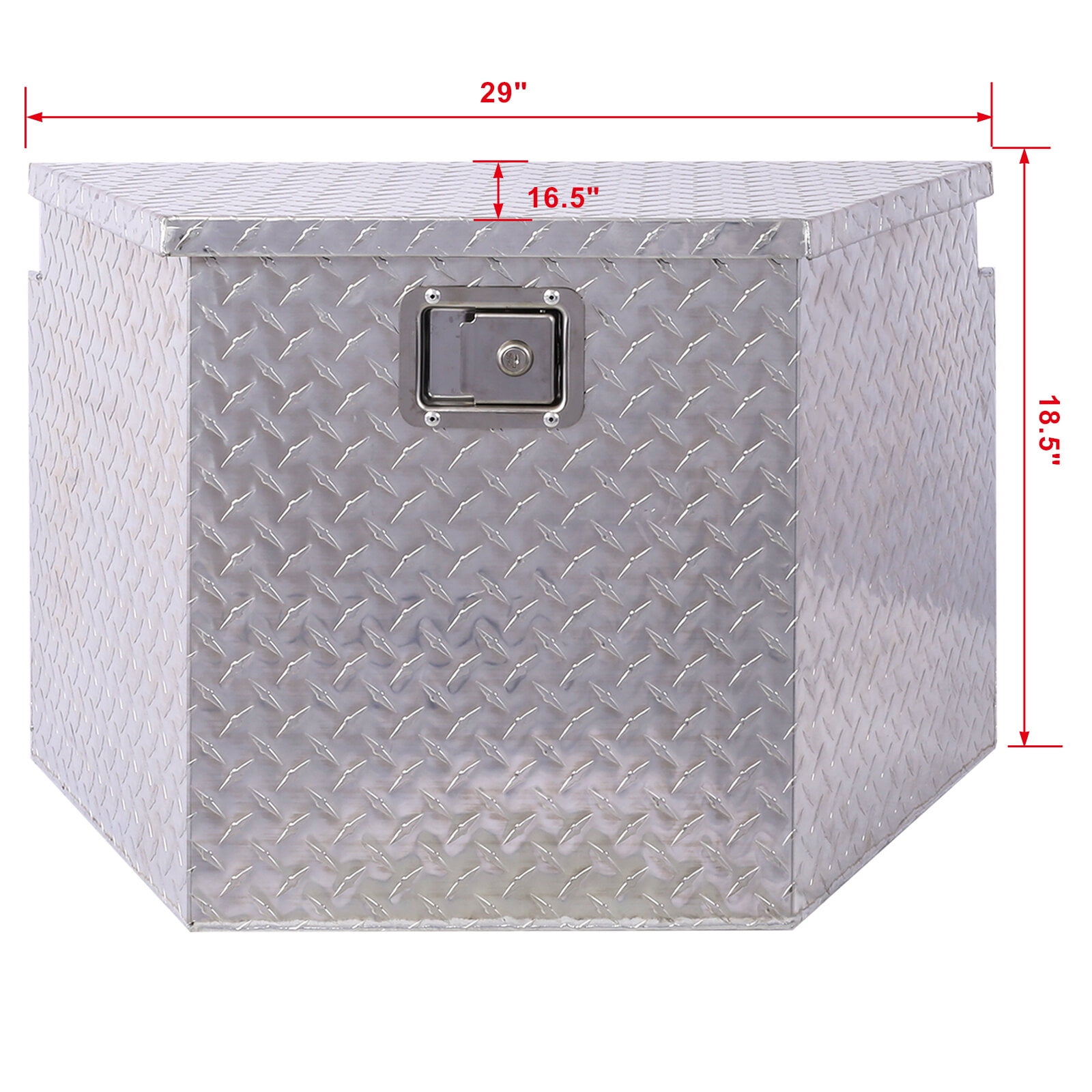 29inch Aluminum tool box,heavy duty truck bed tool box,outdoor trailer pickup storage tool box,RV storage organizer,underbody box w/lock keys,silver, 29x16.5x18.5inch,
