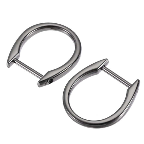 29mm U Shape Horseshoe D-Rings Zinc Alloy Electroplated Black 4 Pack