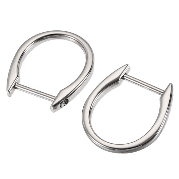 29mm U Shape Horseshoe D-Rings Zinc Alloy Electroplated Silver Tone 6 Pack