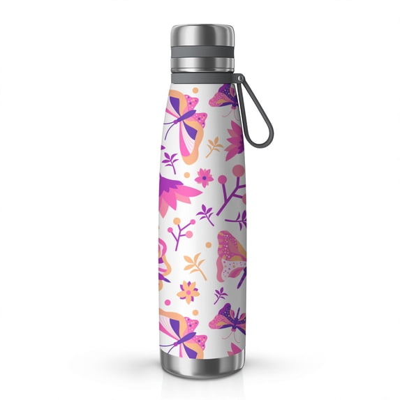 29oz Insulated Water Bottle with Tea Infuser, Stainless Steel Travel Mug, Boho Butterfly Decor