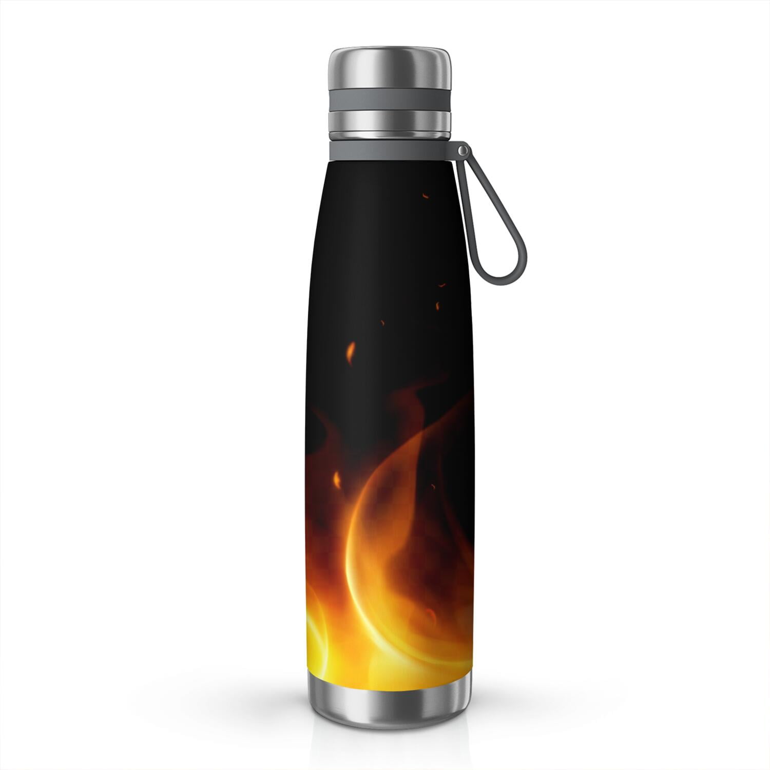 29oz Insulated Water Bottle with Tea Infuser, Stainless Steel Travel Mug, Flame Print