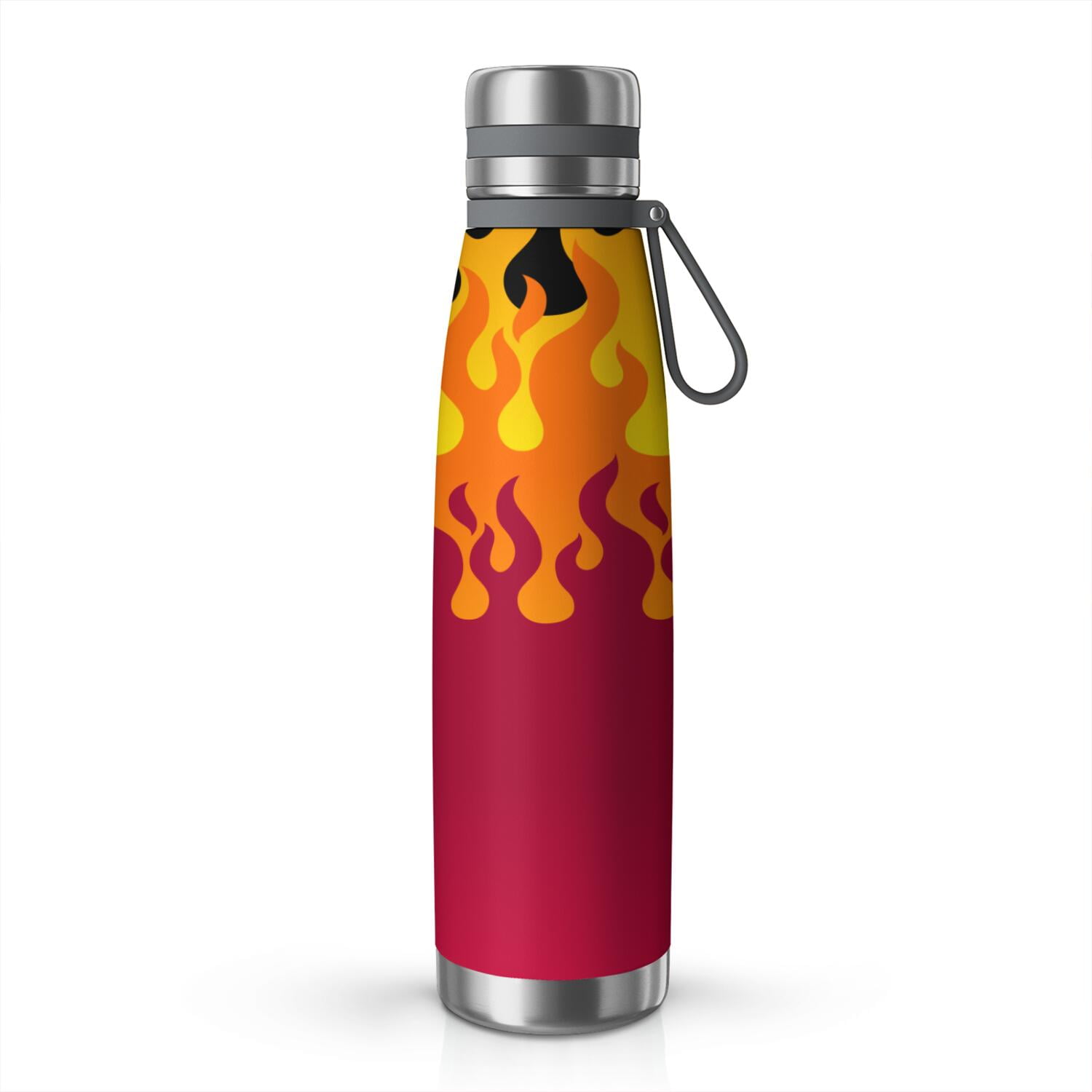 29oz Insulated Water Bottle with Tea Infuser, Stainless Steel Travel Mug, Flame Print