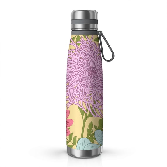 29oz Insulated Water Bottle with Tea Infuser, Stainless Steel Travel Mug, Floral Flower Print